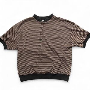 Catalina Gray & Pink Striped Vintage Blouse